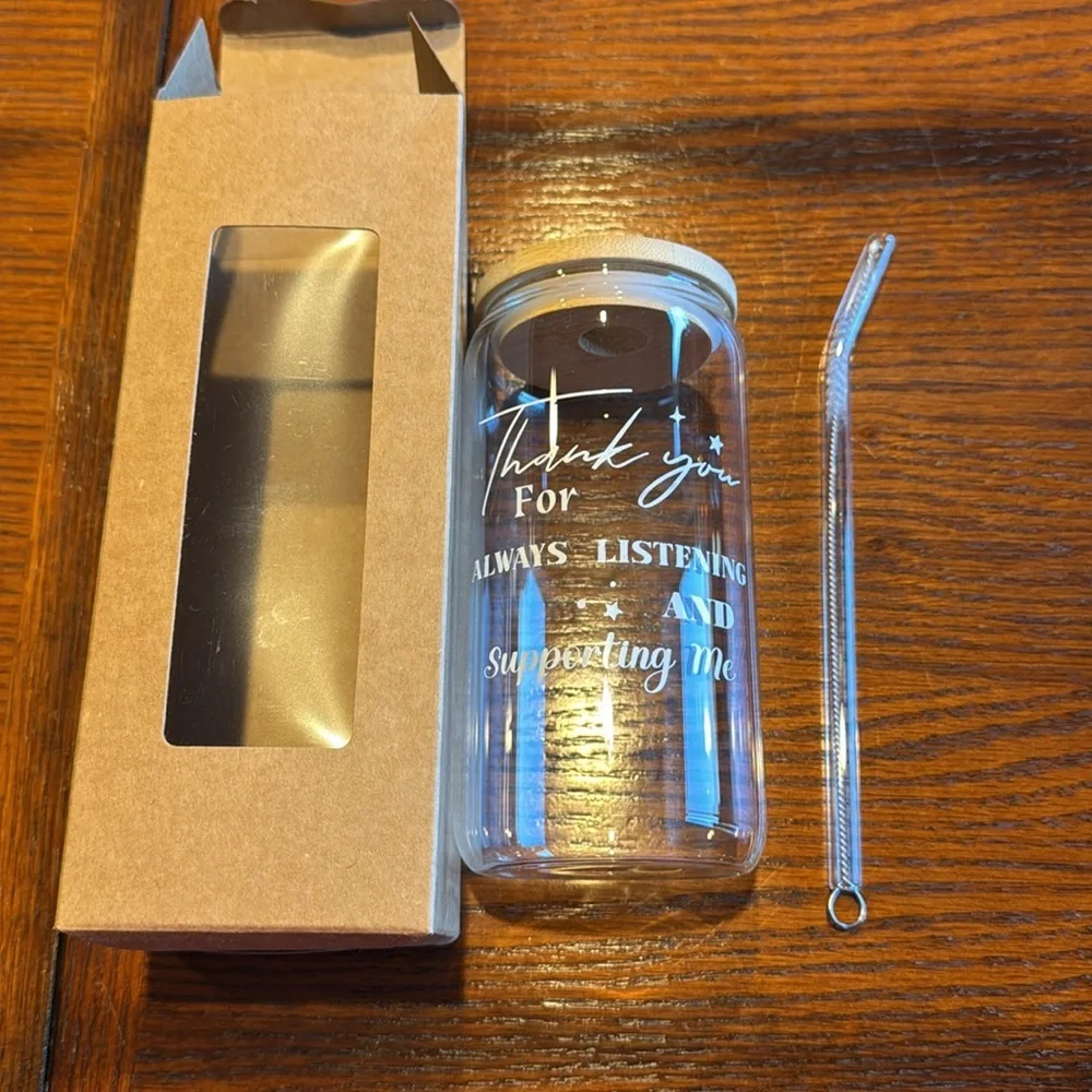 Handcrafted Glass “Thank you for always listening and supporting me”